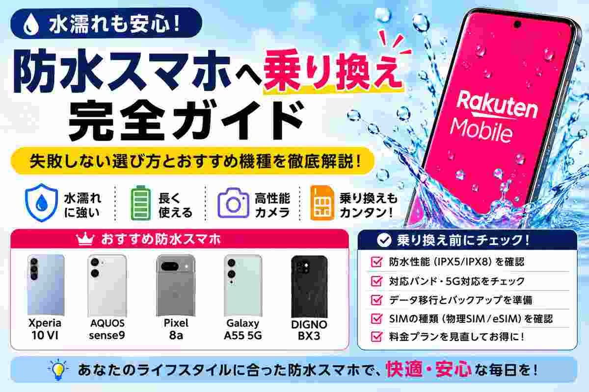 防水スマホへ乗り換え完全ガイド｜失敗しない選び方とおすすめ機種